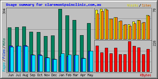 Usage summary for claremontpainclinic.com.au